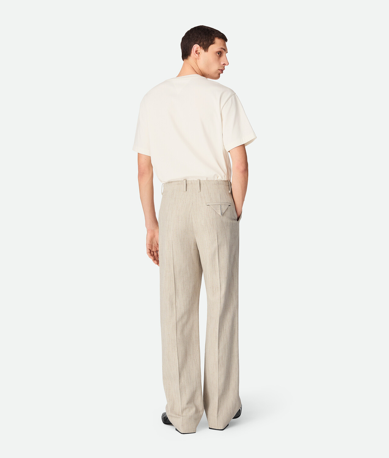Viscose and silk pants BOTTEGA VENETA, серая замазка — фото 3
