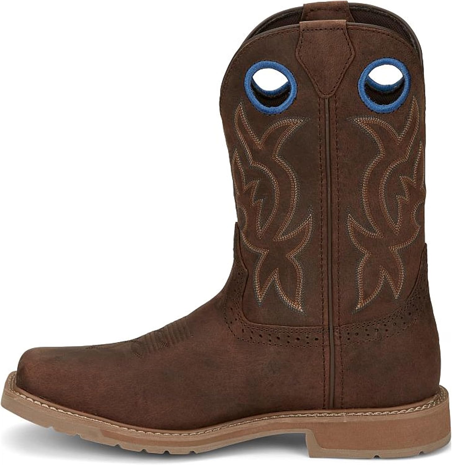 Мужские сапоги Justin Boots All Around с мягким квадратным носком, 28 см, коричневые — фото 4