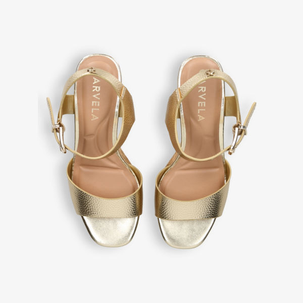 Кожаные босоножки на танкетке sadie с заклепками Carvela, желтый — фото 2