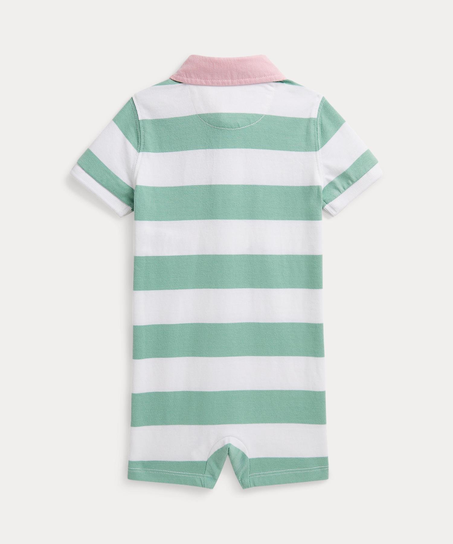 Детский полосатый хлопковый комбинезон для регби Polo Ralph Lauren, 300 Green — фото 2
