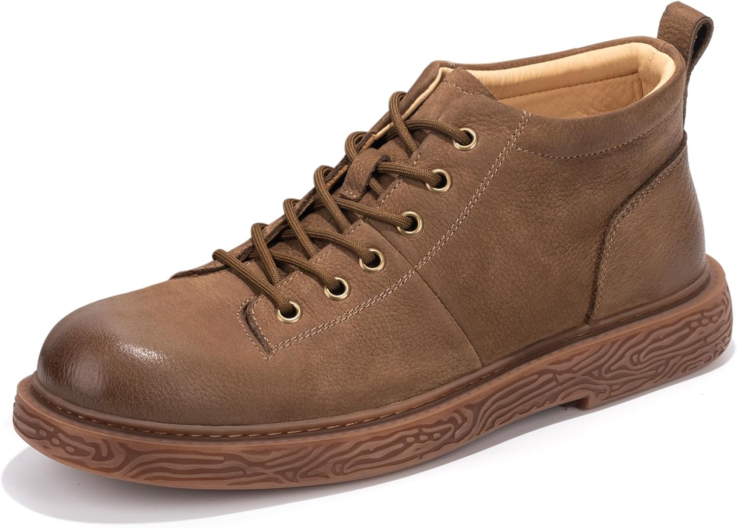 

Мужские Ботинки Чукка, Повседневные Ботинки из Натуральной Кожи для Мужчин, Круглый Носок, Оксфордские Резиновые Ботинки для Ходьбы, Удобные, Прочные, Модная Обувь Afrown, коричневый