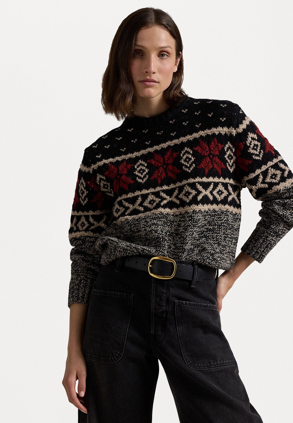 

Джемпер SNOWFLAKE-MOTIF WOOL CREWNECK SWEATER Polo Ralph Lauren, мультиколор