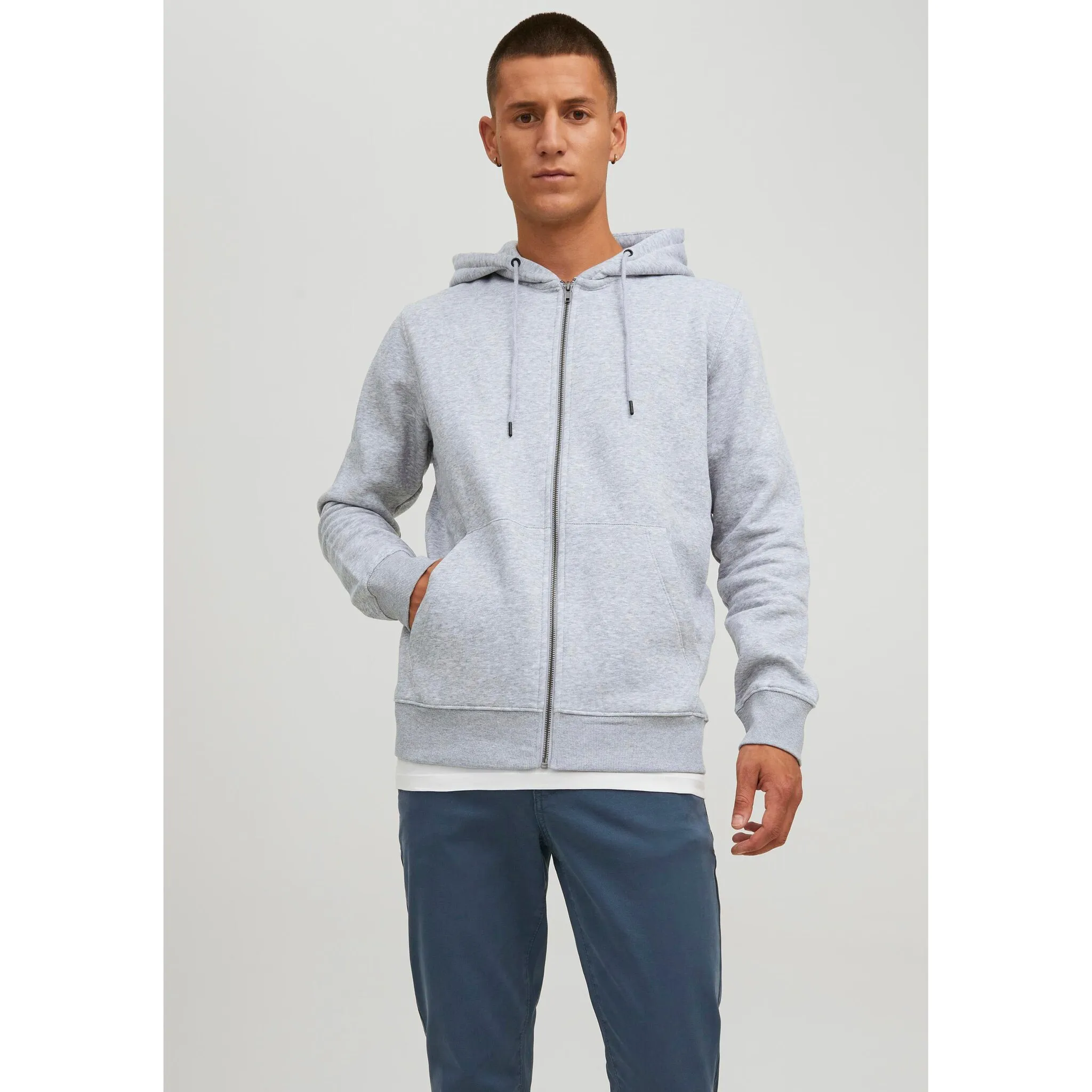 

Толстовка Jack & Jones с капюшоном "STAR BASIC SWEAT ZIP HOOD", серый