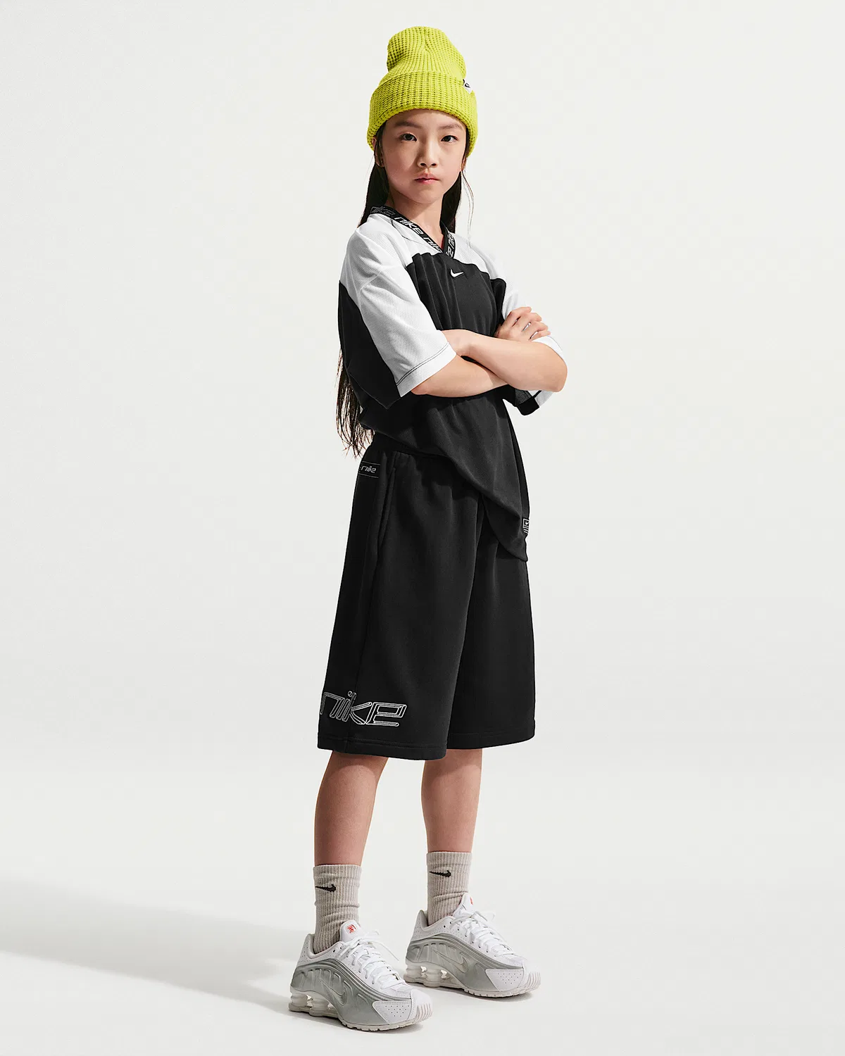 Детские шорты Nike Sportswear из французского флиса, Black/White
