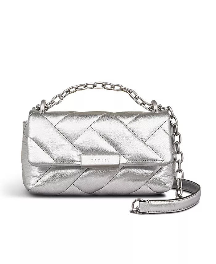 

Сумка кросс-боди Mill Bay XL Quilt с металлизированным клапаном Radley London, серебряный