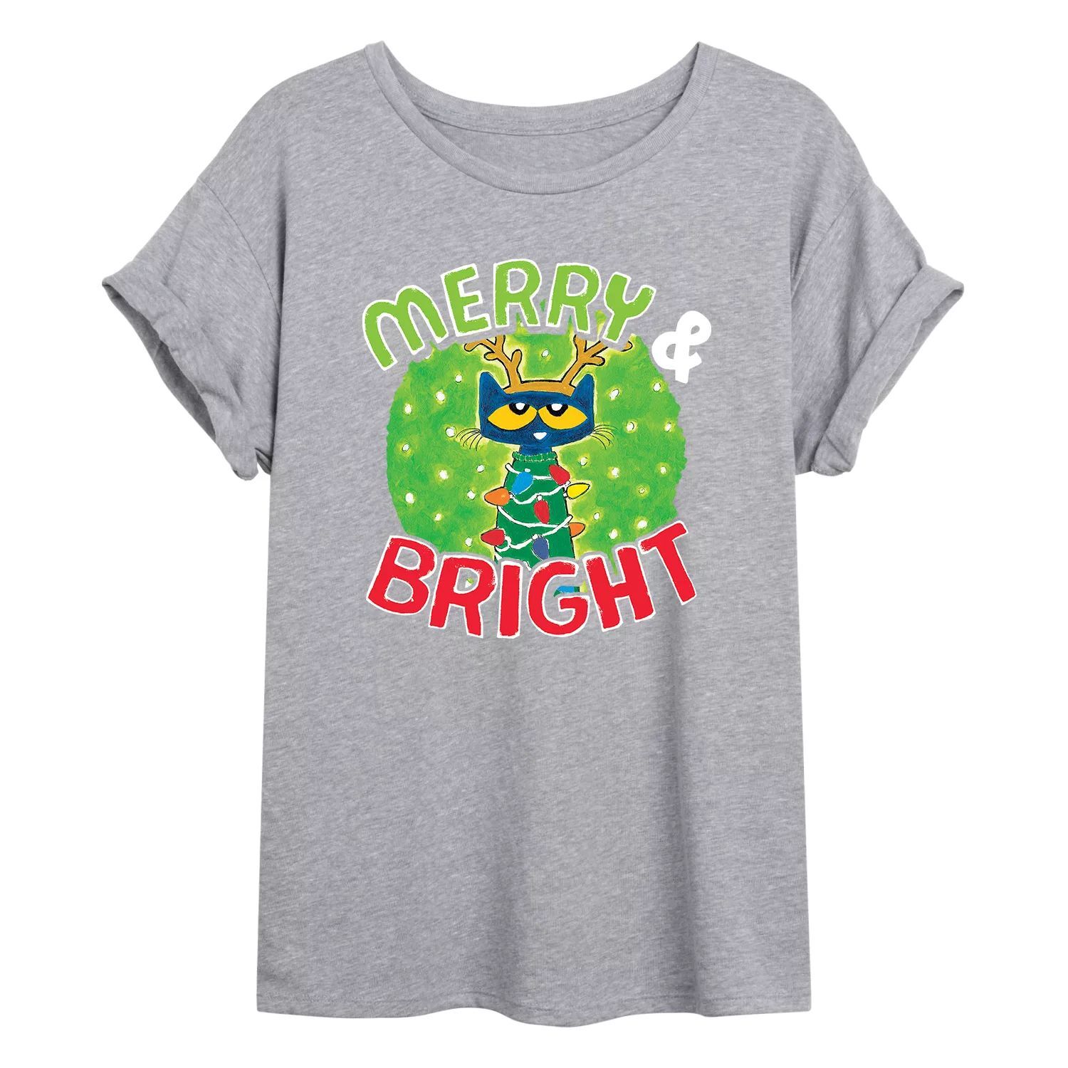 

Детская футболка Pete The Cat с рисунком Merry & Bright Oversized Licensed Character