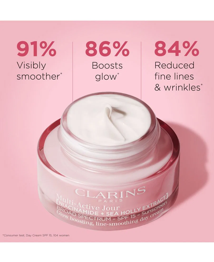 Сыворотка Clarins — Многофункциональный дневной увлажняющий с SPF 15 для сужения пор и придания сияния коже, 48 г — фото 2