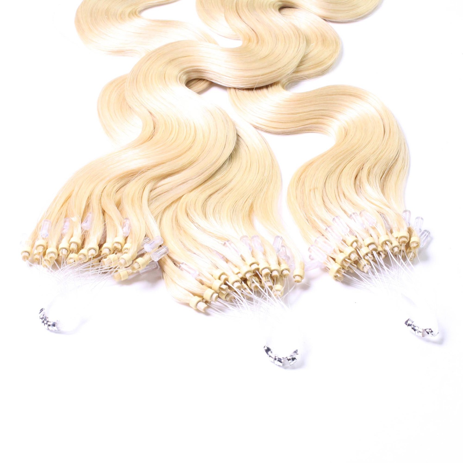 

Накладные волосы microring extensions echthaar #10/0 hell-lichtblond 0.5g Hair2Heart, 50cm, количество 25 шт.