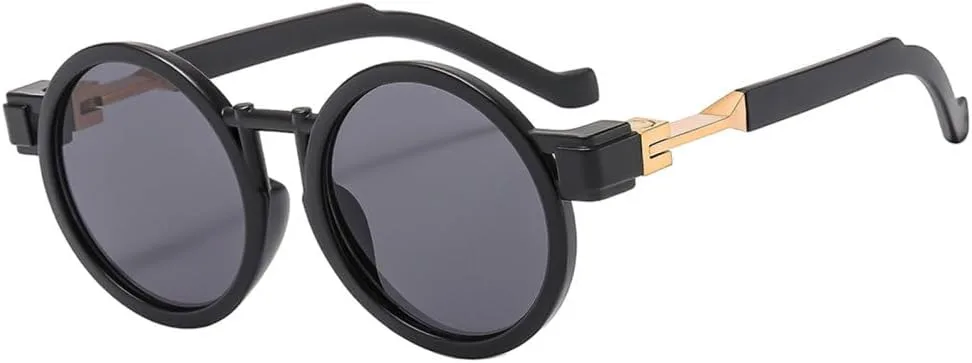 

Круглые женские солнцезащитные очки в стиле стимпанк, роскошные солнцезащитные очки с защитой от УФ-излучения UV400, модные мужские солнцезащитные очки TYUVIVO, Black