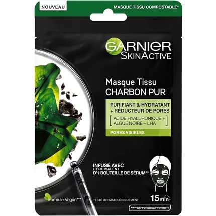 

Skinactive Ботаническая угольная тканевая маска 28G, Garnier
