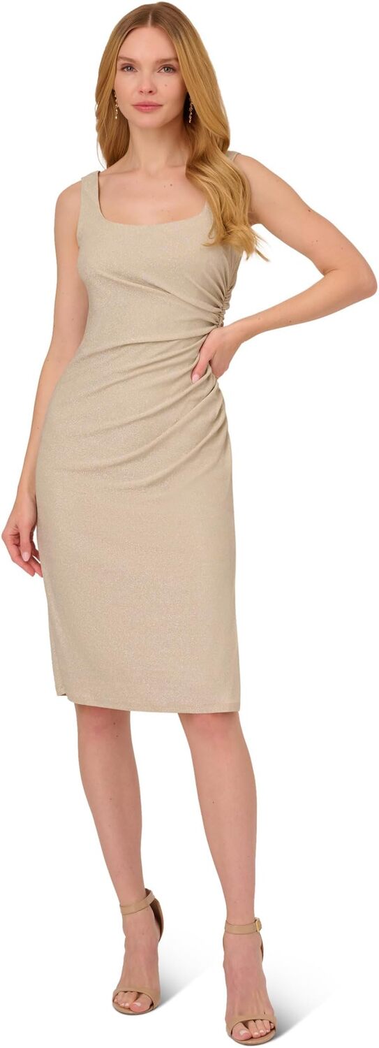 

Платье Adrianna Papell Metallic Knit Midi Dress, цвет Champagne