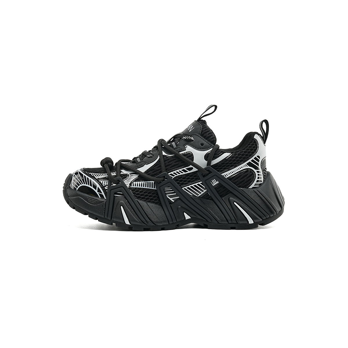 

EBLAN Низкие массивные кроссовки унисекс черные серебристые, цвет Black Silver