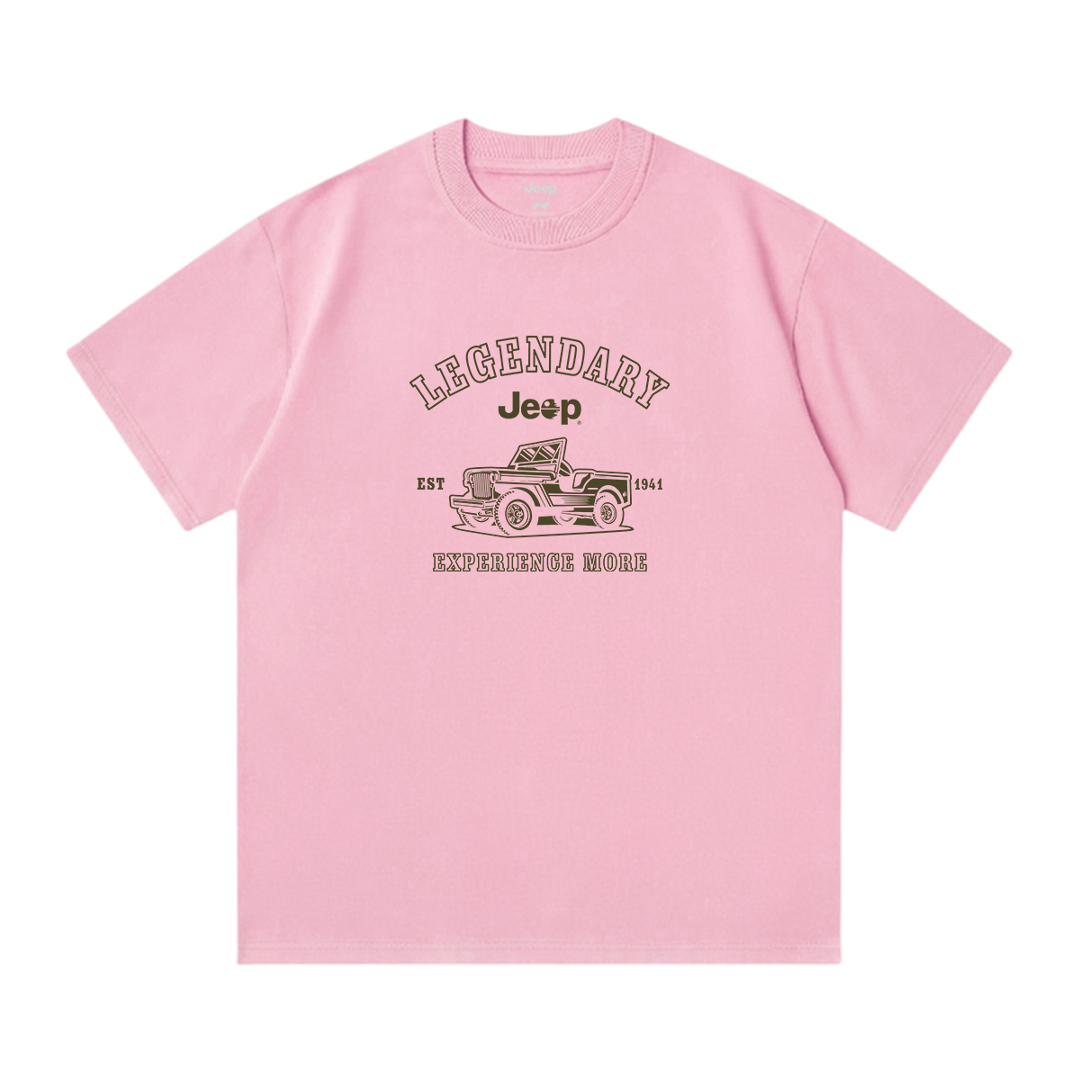 

Футболка для школьников с круглым вырезом Moderate Jeep, sky розовый