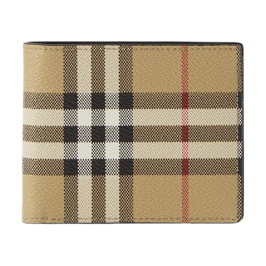 

Burberry Винтажный кожаный бумажник с клетчатым узором