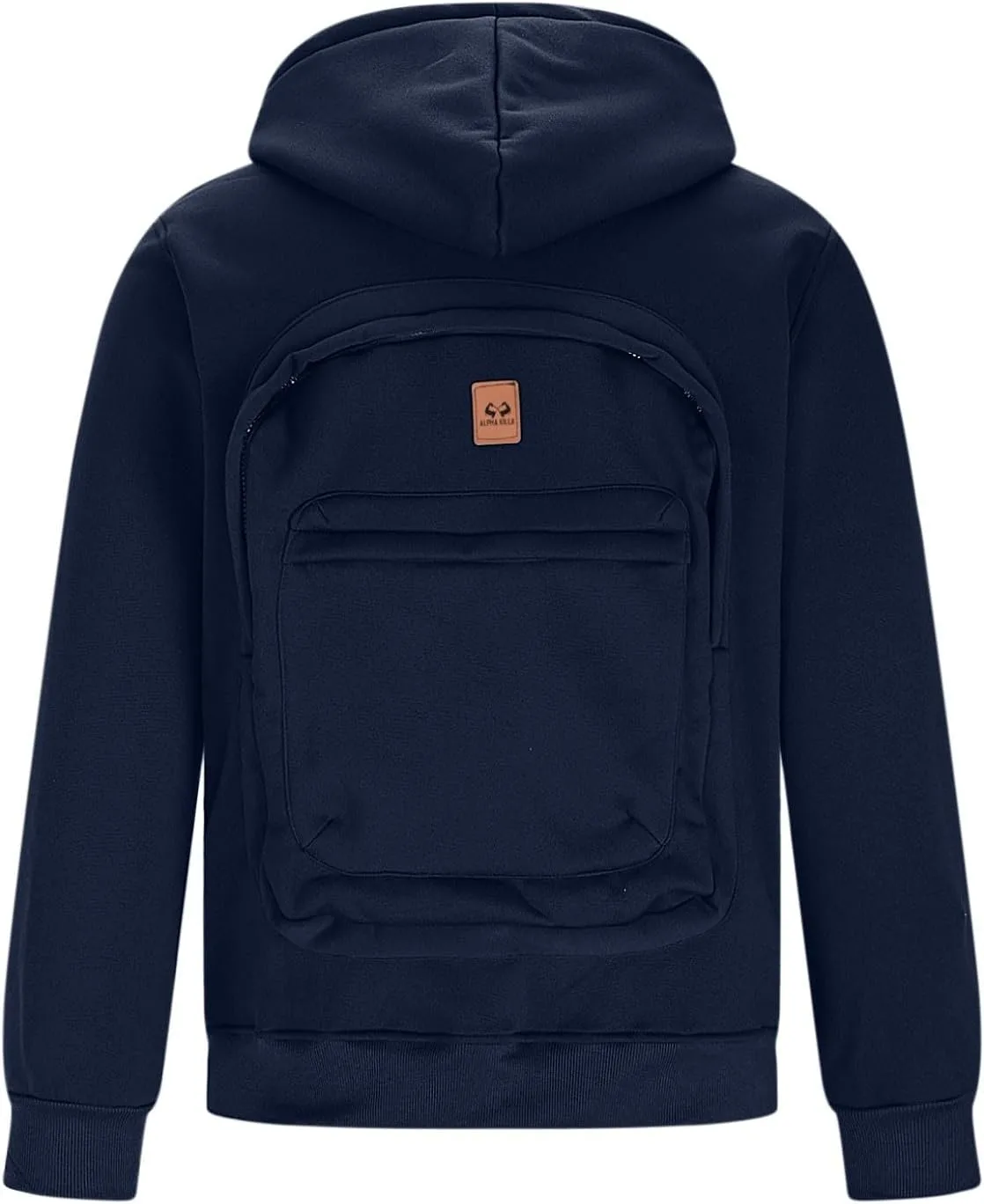 Толстовка-рюкзак для мужчин Zip Up Fleece с длинным рукавом — фото 4