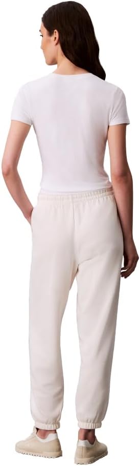 Женские спортивные брюки Calvin Klein с монограммой и логотипом, White Greige — фото 2