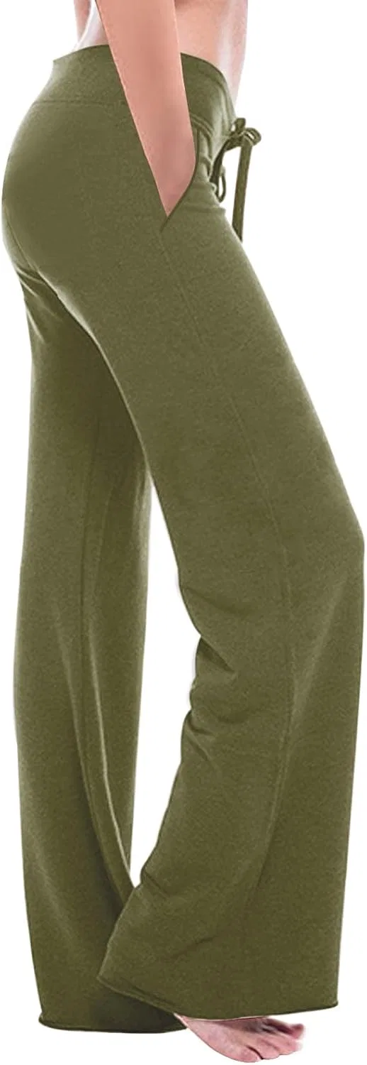 Леггинсы для йоги Women's Wide Leg Yoga Pants, Army Green