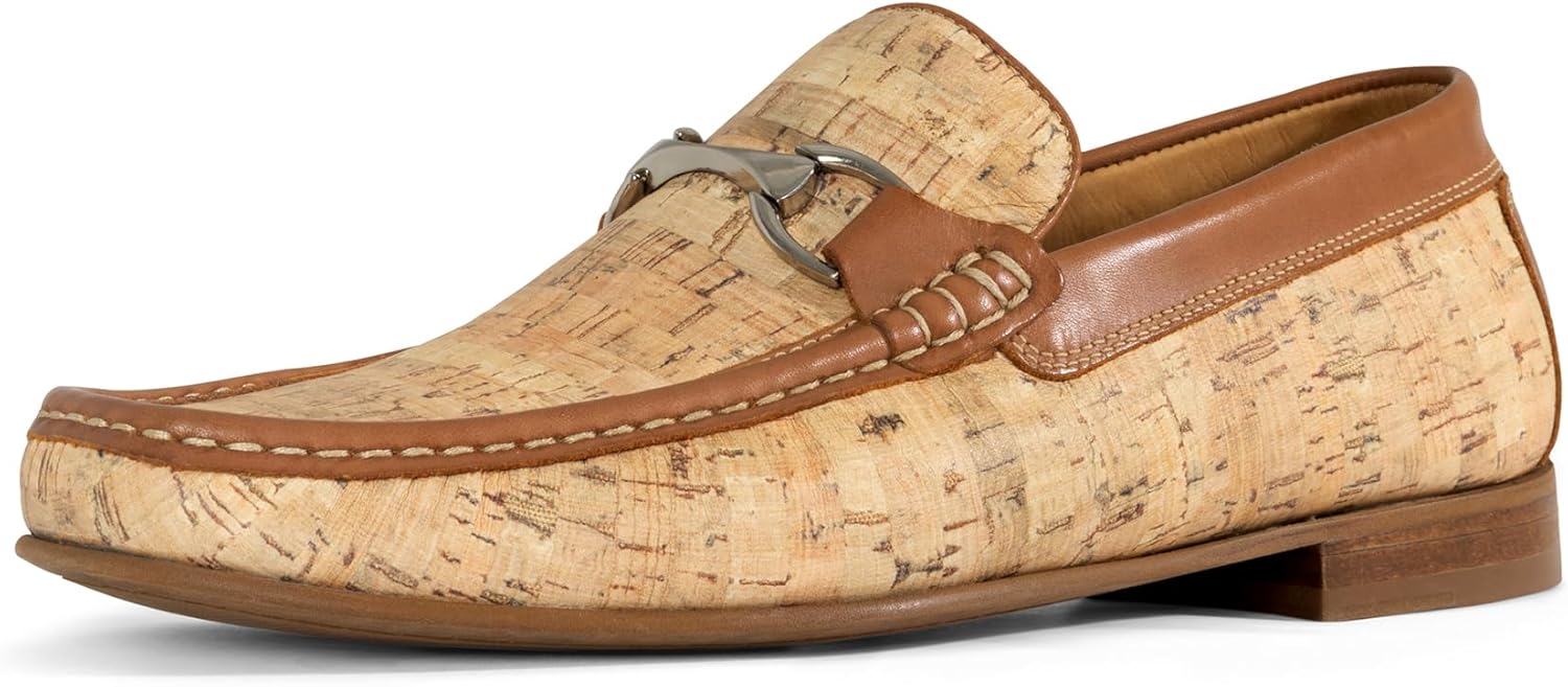 

Мужские кожаные лоферы Donald Pliner Dannie Slip-On - с приподнятым каблуком, классические туфли-лоферы для мужчин, стелька из пены с эффектом памяти, кожаная обувь для мужчин Donald J Pliner, Natural - Cork