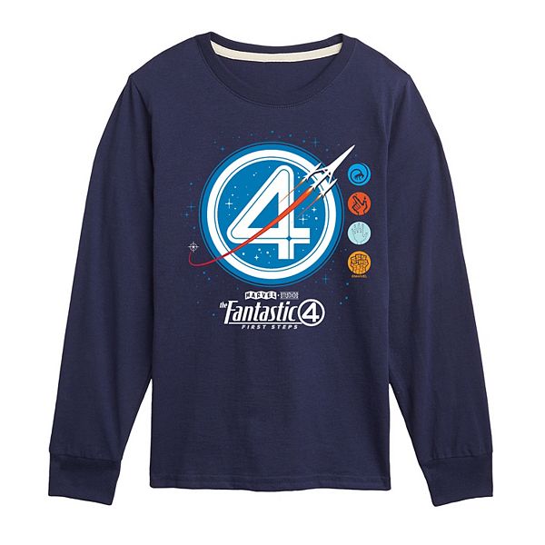 

Футболка с длинным рукавом Boys 8-20 The Fantastic Four: First Steps Space Logo Marvel, Navy