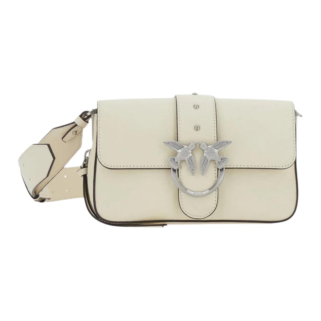 

PINKO Кожаная мини-сумка через плечо для женщин white
