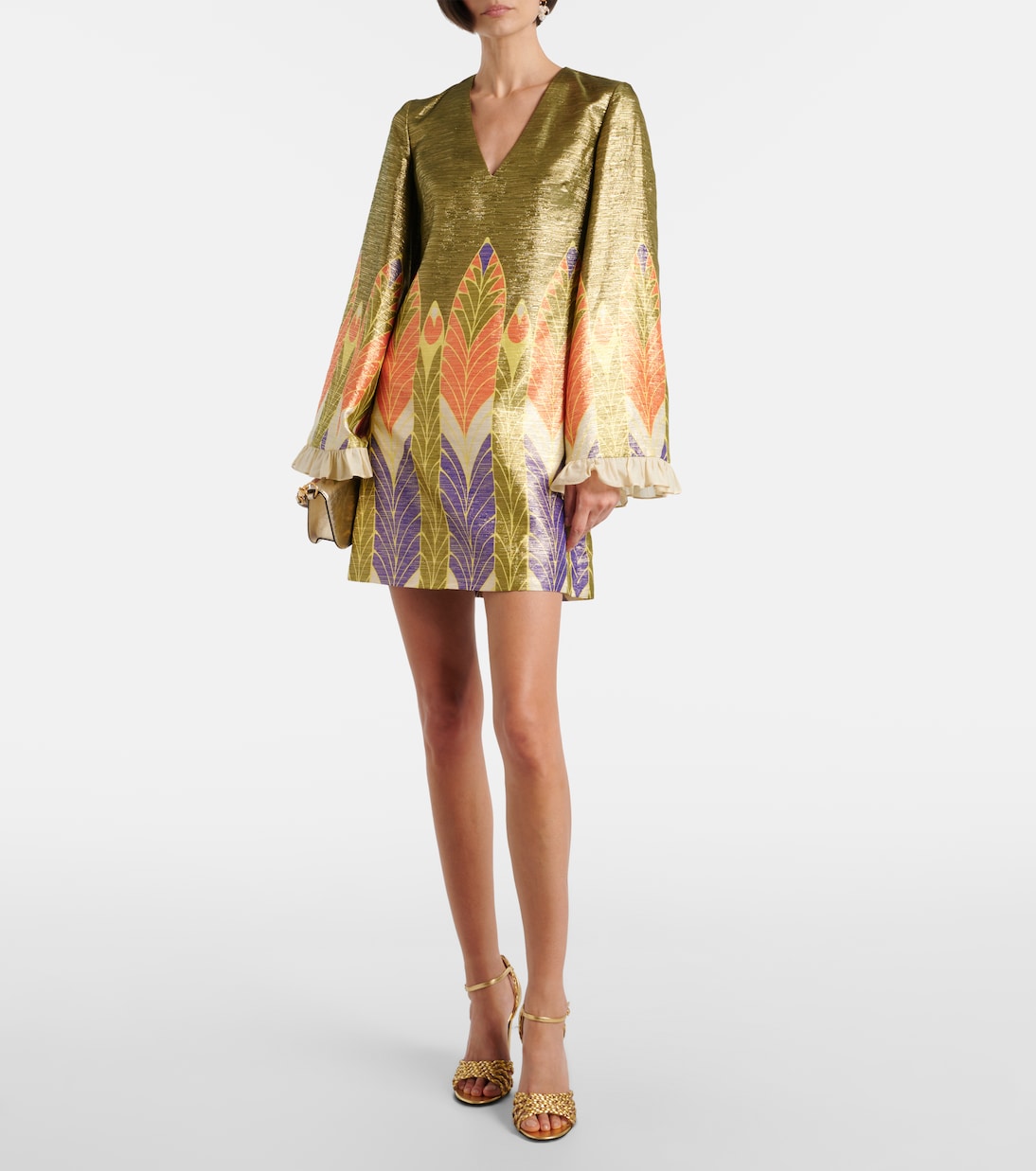 Туфли-лодочки Hi Dolly 105 с плетёным кожаным верхом Valentino Garavani, Antique Brass Light/Old Gold — фото 3