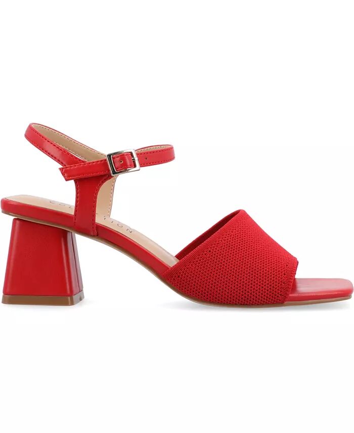Женские босоножки Evylinn Knit Block Heel Dress Sandals Journee Collection, красный — фото 2