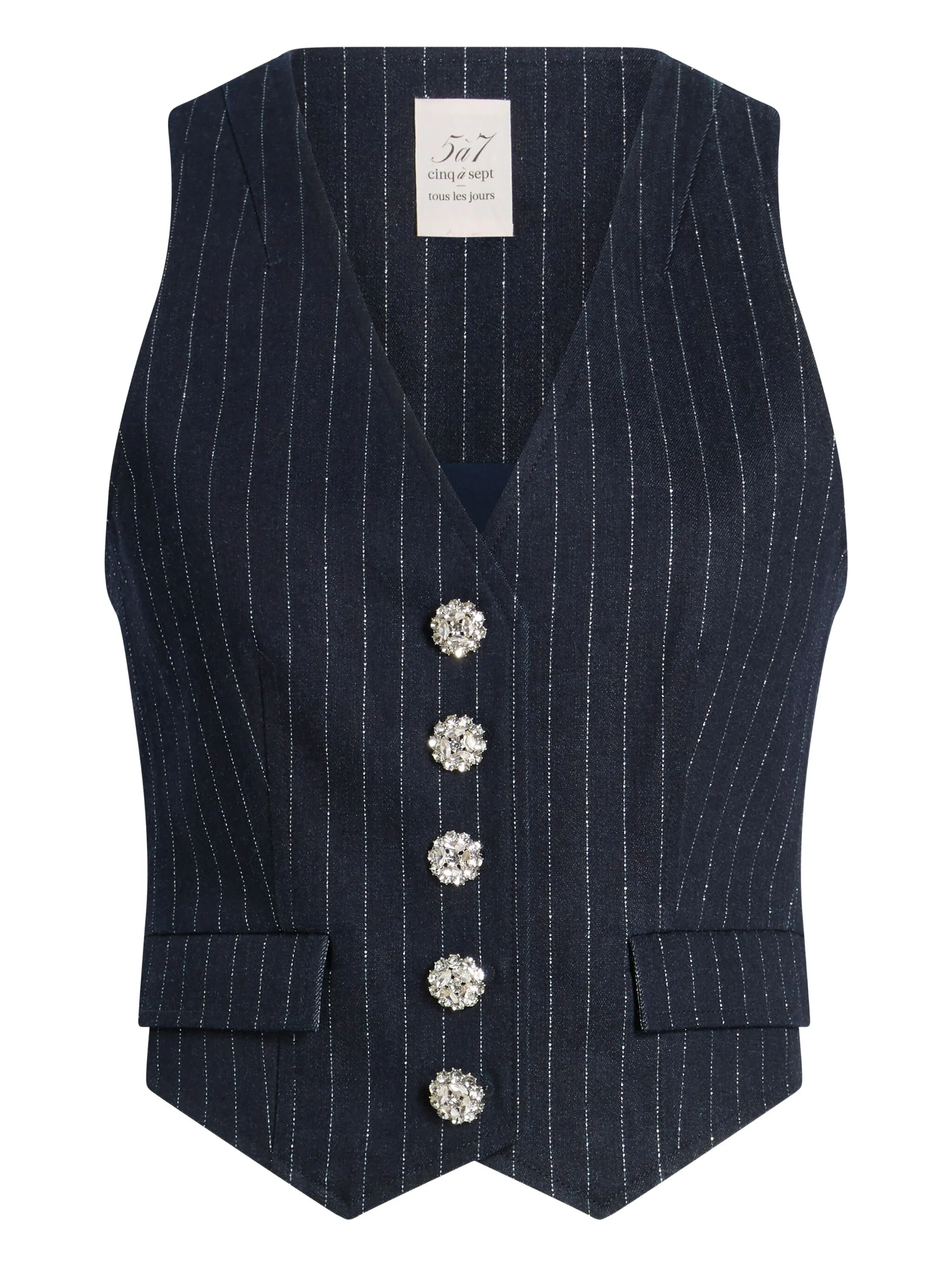 

Декорированный топ Anderson в тонкую полоску Cinq A Sept, синий