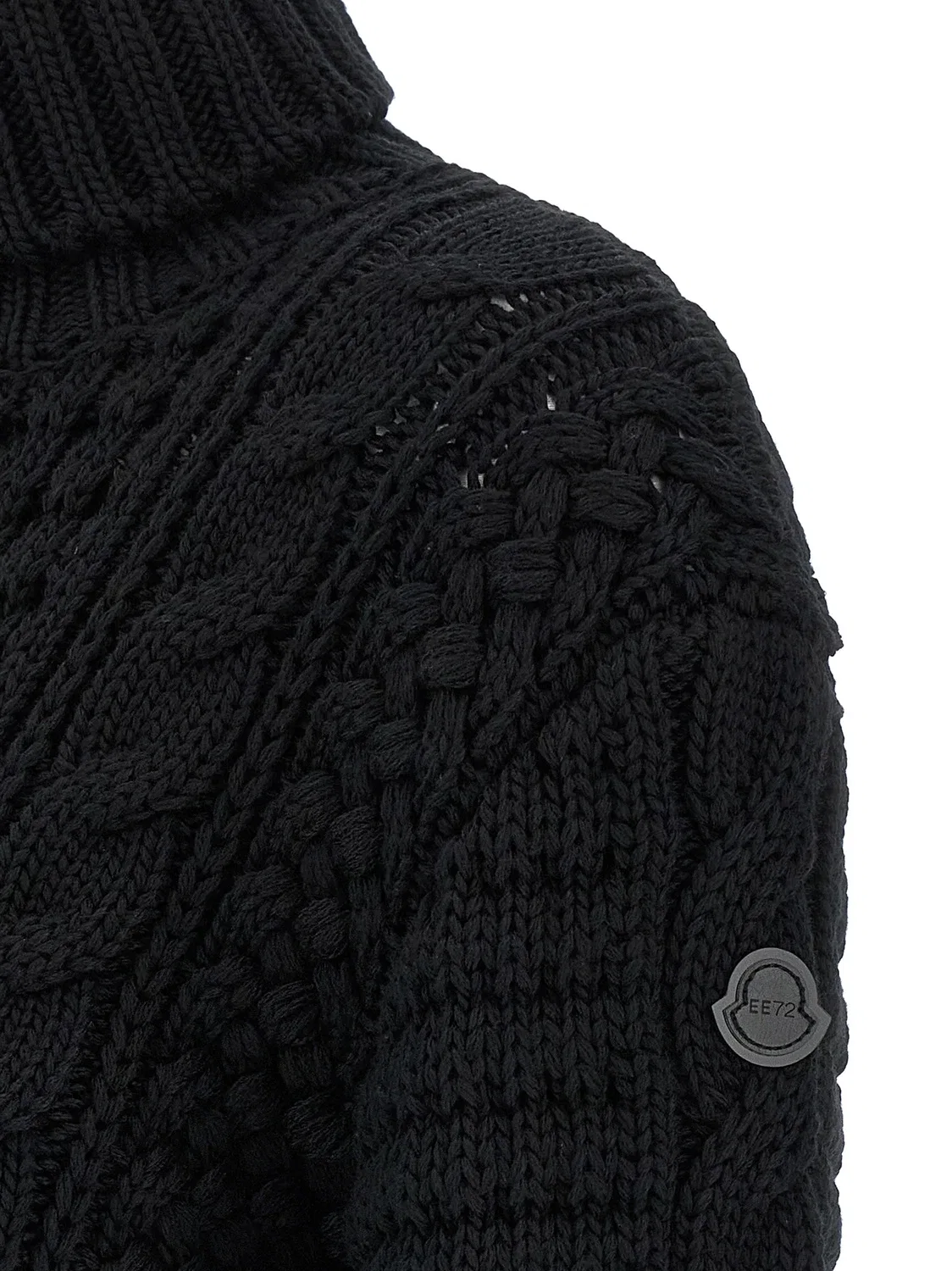 Вязаный свитер с воротником-гольф Moncler x Edward Enninful MONCLER GENIUS, черный — фото 4