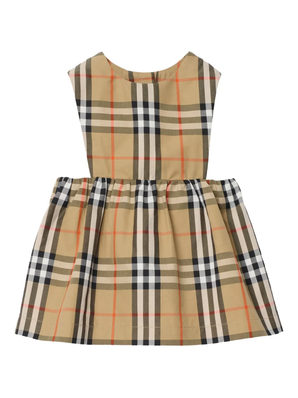 Комплект из платья и боди в клетку Burberry Kids, коричневый — фото 2