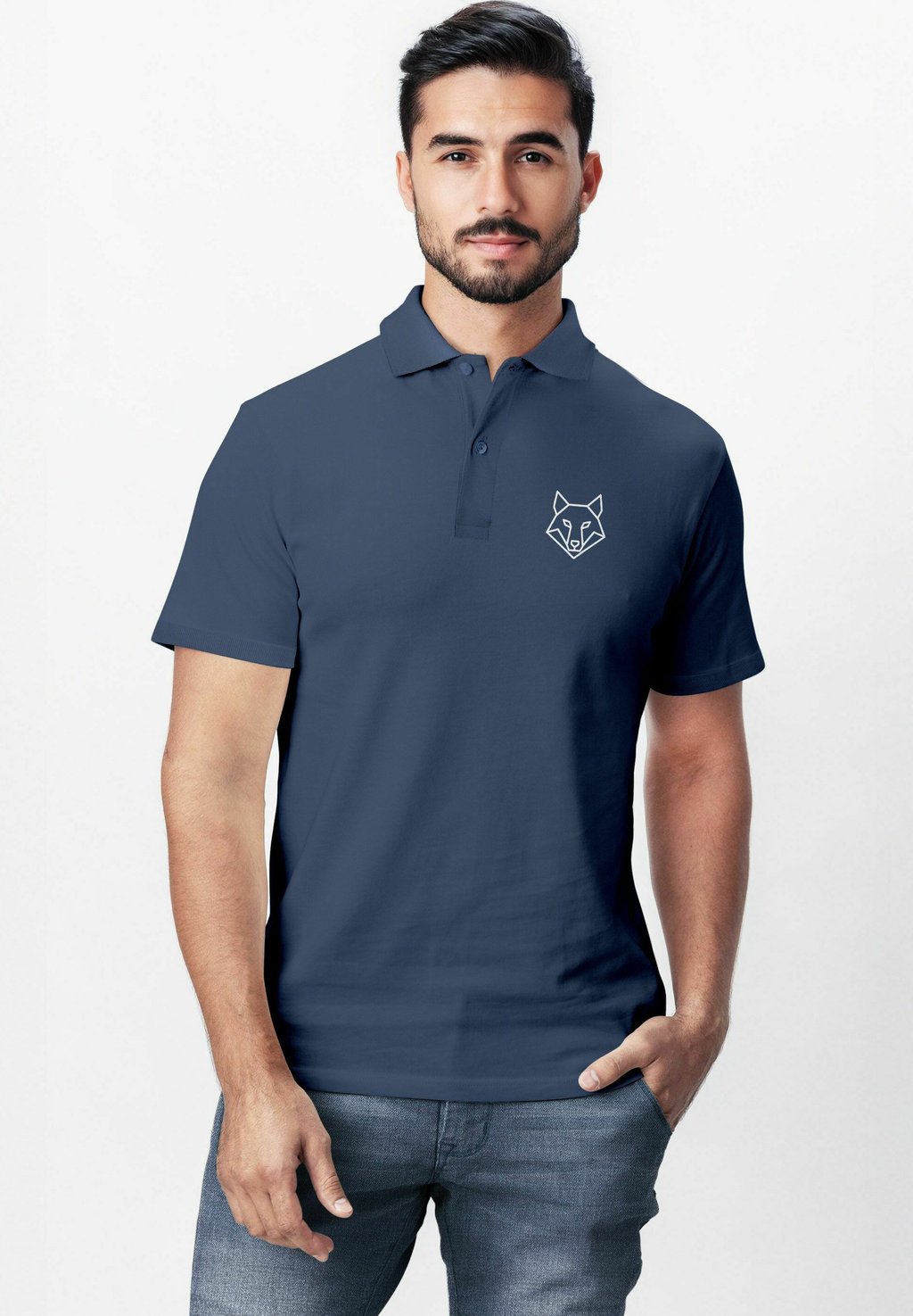 

Рубашка поло TIERLOGO IM POLYGON-STIL – KURZARM Neverless, цвет Wolf Denim
