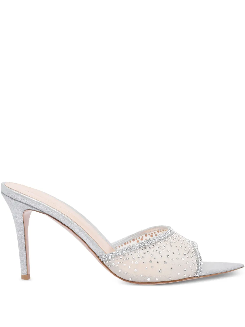 Мюли с кристаллами Gianvito Rossi, серебяный