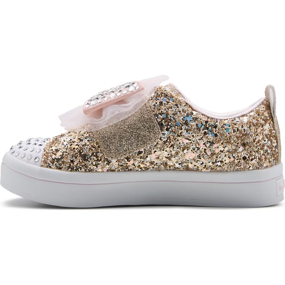 Детские светящиеся кроссовки twi-lites 2.0 от Skechers для малышей и маленьких детей, gold glitter multi — фото 3