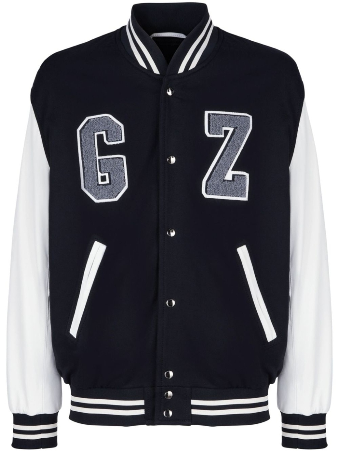 

Giuseppe Zanotti flocked-logo varsity bomber jacket, черный