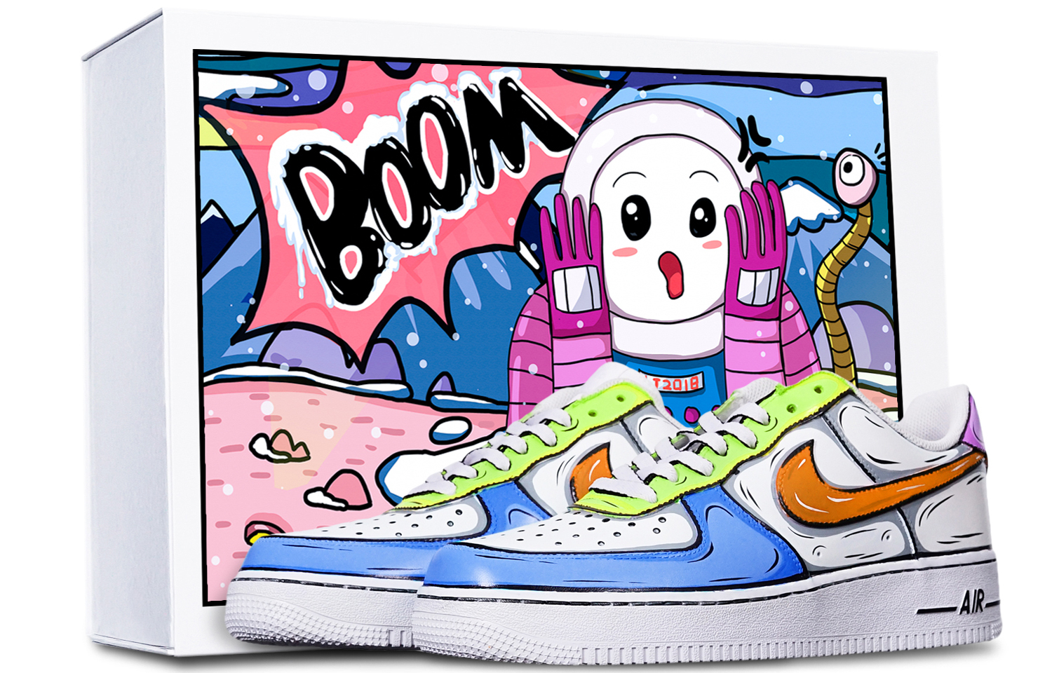 

Кроссовки Nike Air Force 1 Skateboard Shoes Women's Low-Top Orange/White