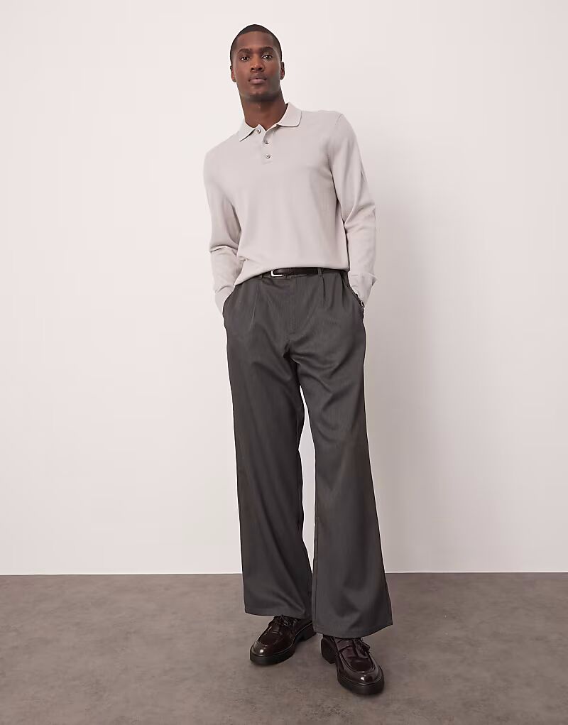 

Широкие расклешенные брюки ASOS DESIGN темно-серого цвета