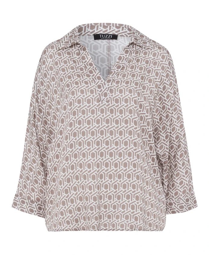 

Блузка с графическим узором «пустынный оазис» Tuzzi, бежевый
