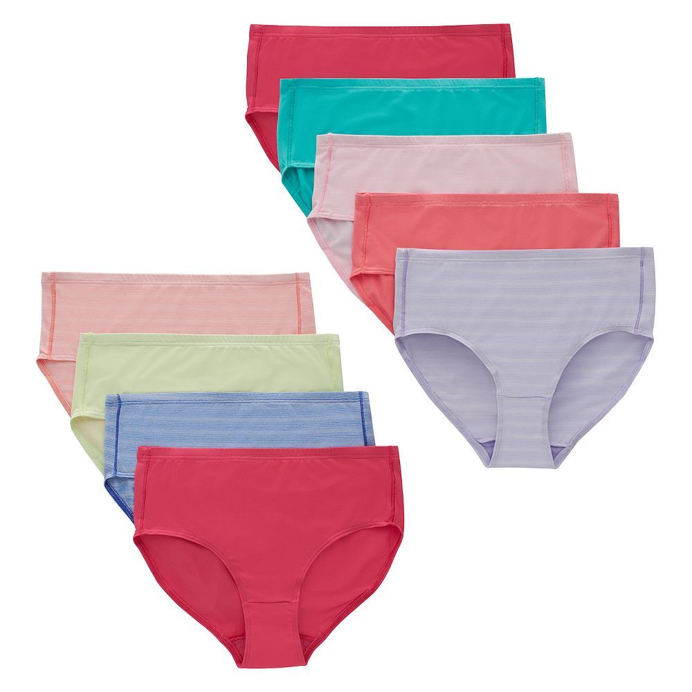 

Девочки от 6 до 14 лет Hanes Ultimate Pure Comfort, 8 комплектов + 1 бонусные трусики из микрофибры, мультиколор