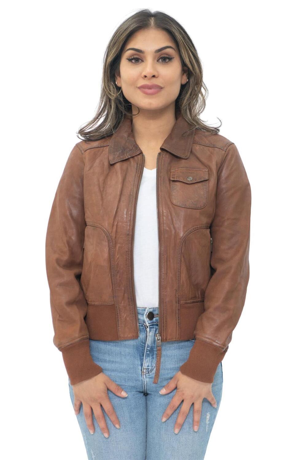 

Кожаная университетская куртка MA-1-Анн-Арбор Infinity Leather, коричневый