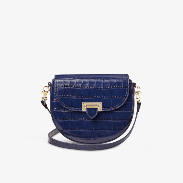 

Портфель Portobello из зерненой кожи через плечо Aspinal Of London, синий