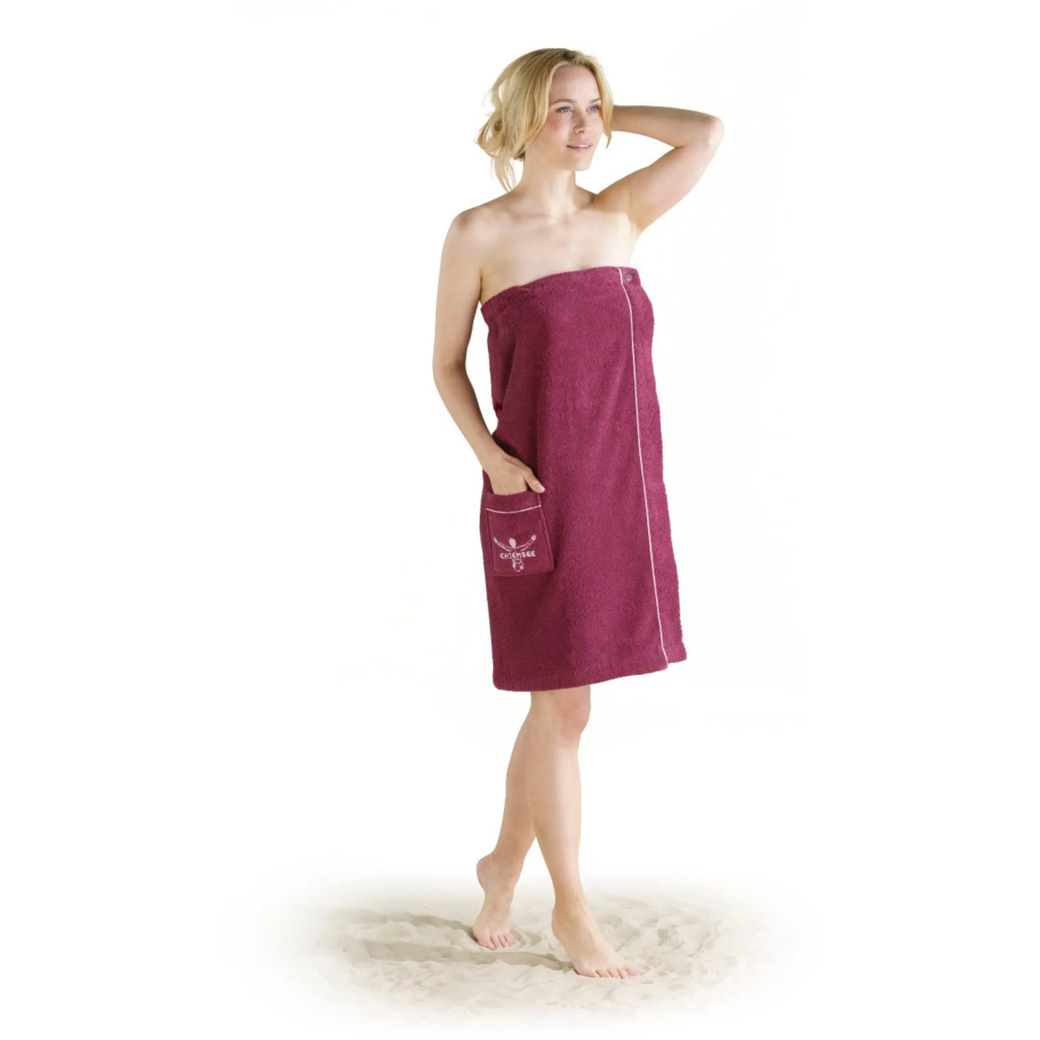

Полотенце-халат Chiemsee «Женский полотенце-халат для сауны Chiemsee Венеция», (1 шт.), вышивка логотипа на кармане, цвет beere