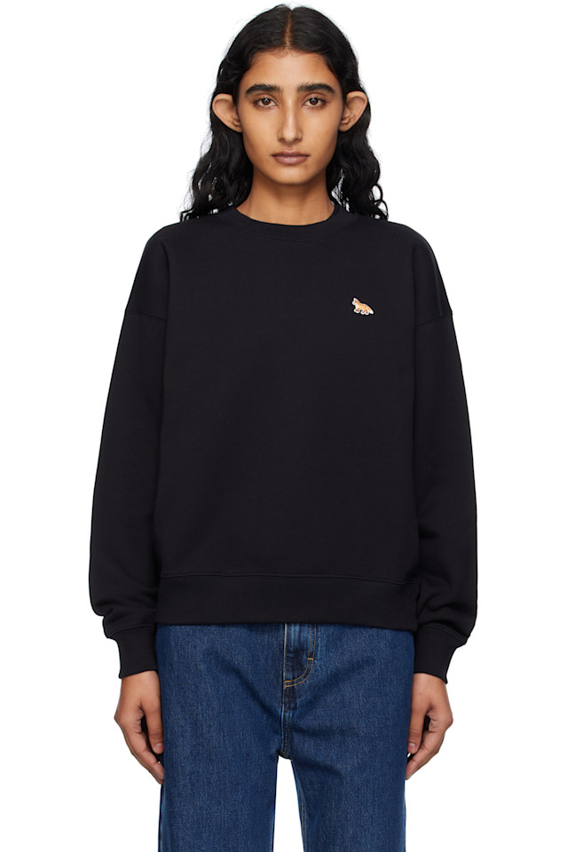 

Уютный свитшот Baby fox Maison Kitsuné, черный