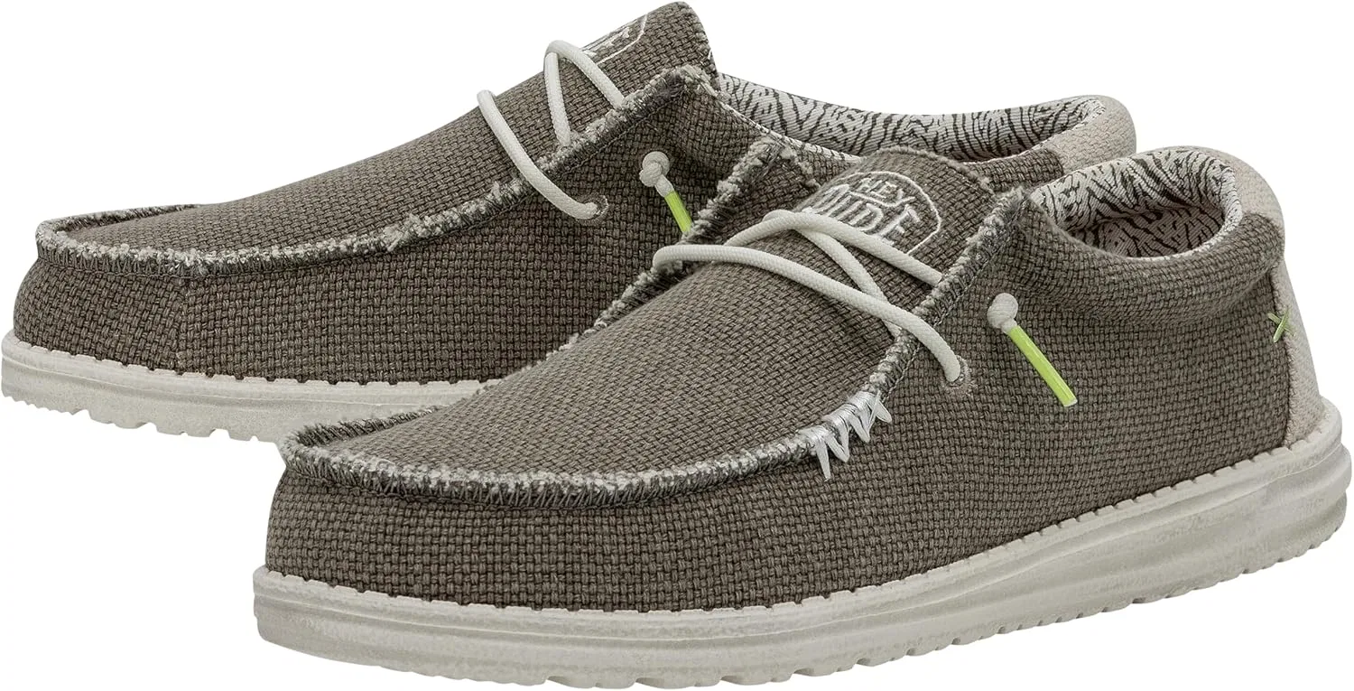 Туфли Hey Dude Wally Braided Trainers Marrone da Uomo 40003-2BS HEYDUDE, Fossil — фото 2