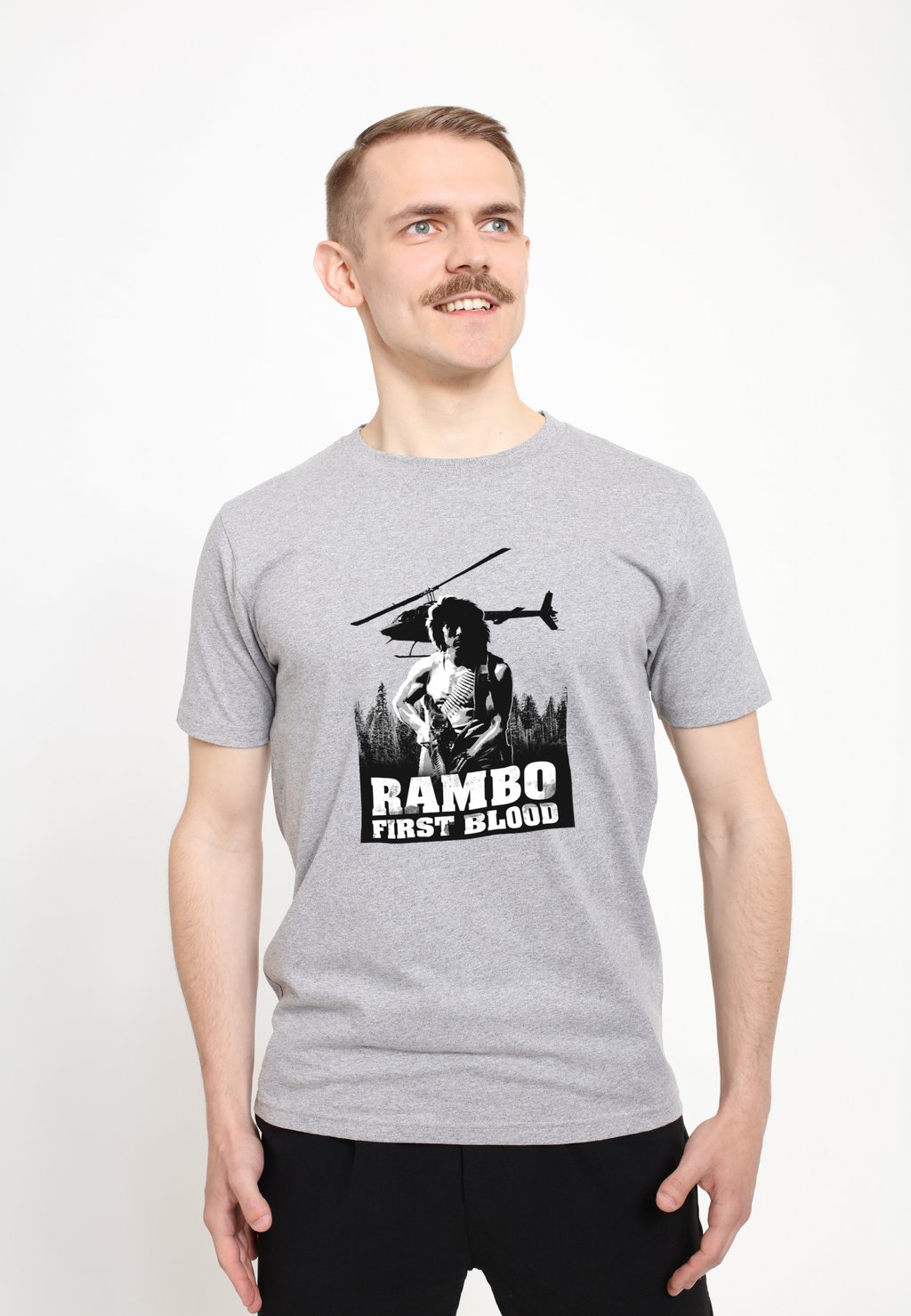 

Футболка с принтом RAMBO FIRST BLOOD FOREST HUNT Henry Tiger, цвет Heather Grey