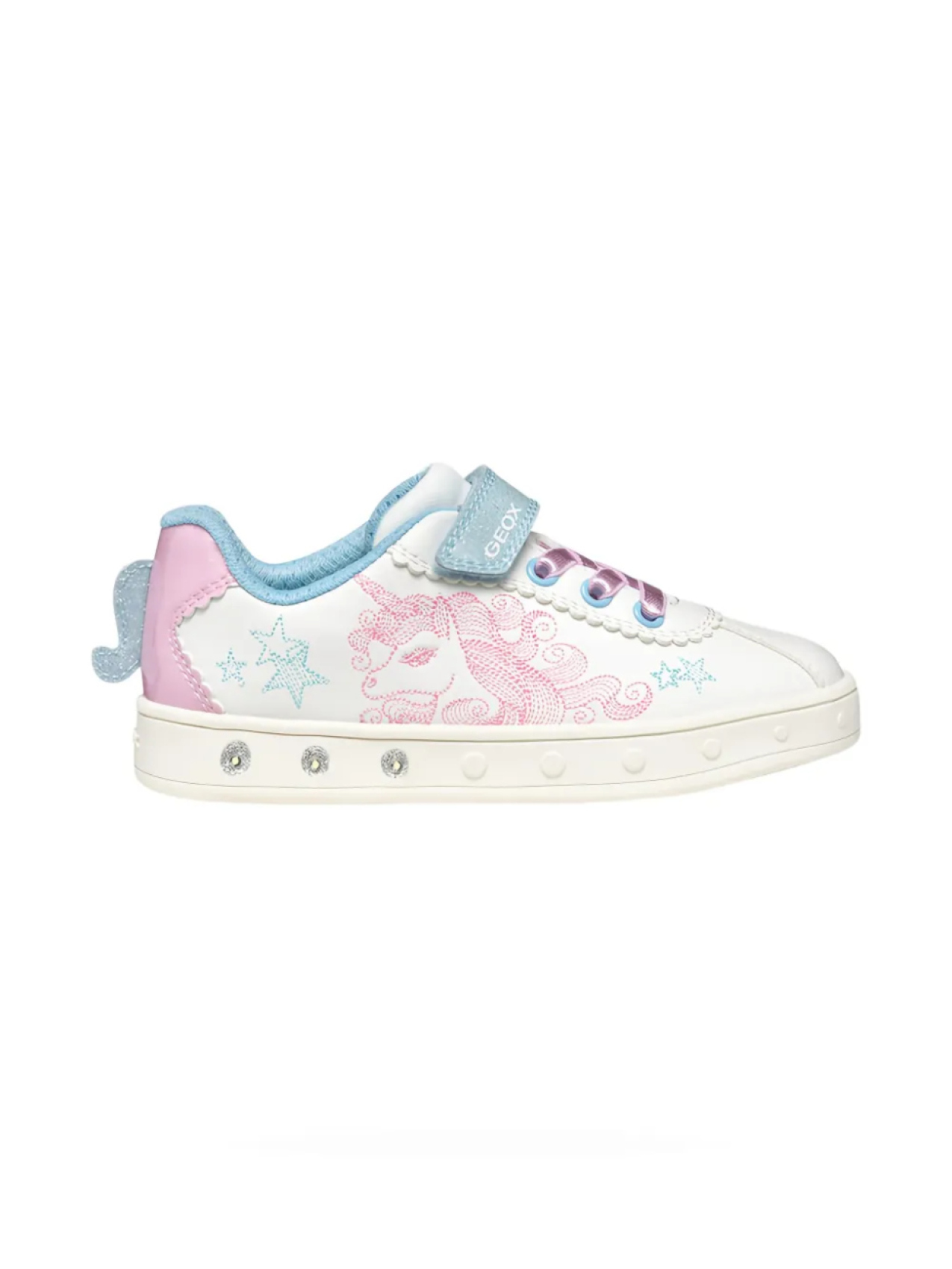 Кроссовки Geox Kids Skylin с изображением единорога, белый — фото 2