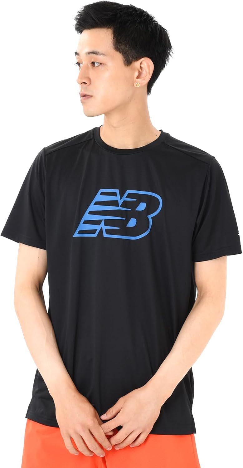 

Мужская беговая футболка New Balance MT41224 Sport Essentials с коротким рукавом и графическим принтом, быстросохнущая, черный