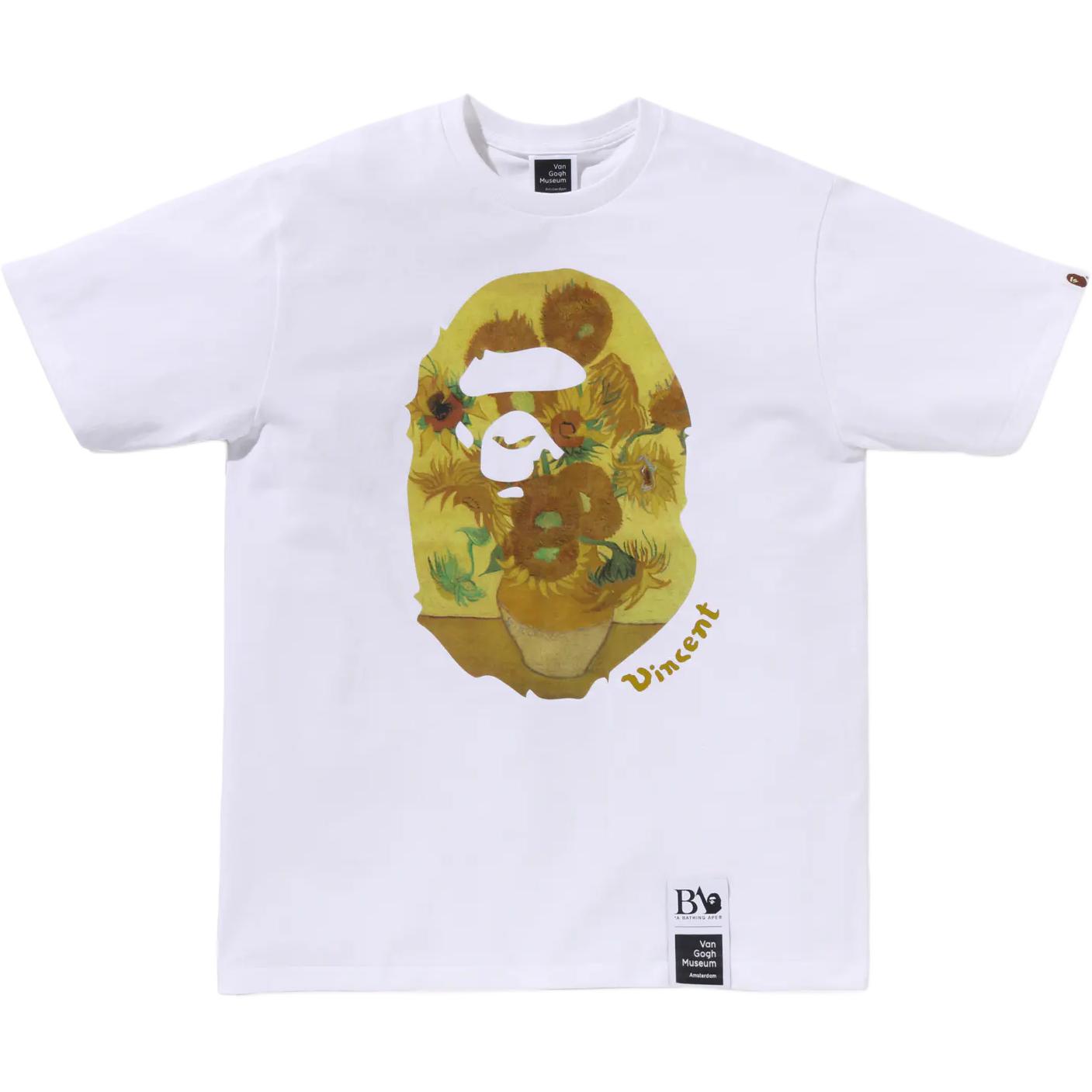 Футболка Bape X Van Gogh Museum Ape Head Canvas Art Vi A BATHING APE, белый — фото 3