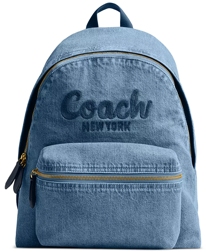 

Джинсовый рюкзак среднего размера Cargo COACH, синий
