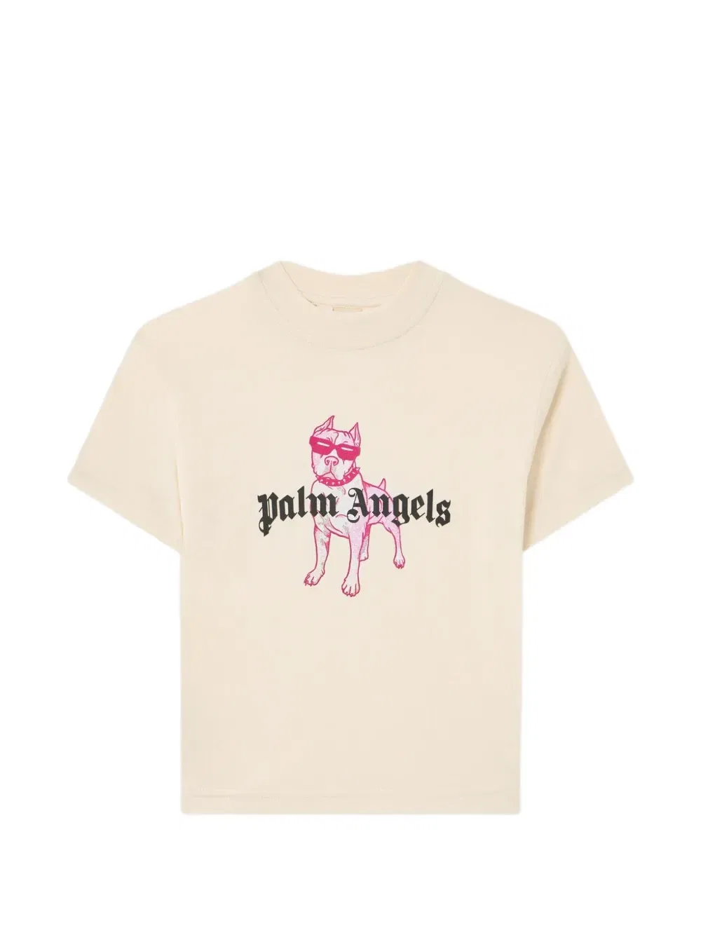 Футболка с принтом "Palm Dog" Palm Angels Kids, бежевый