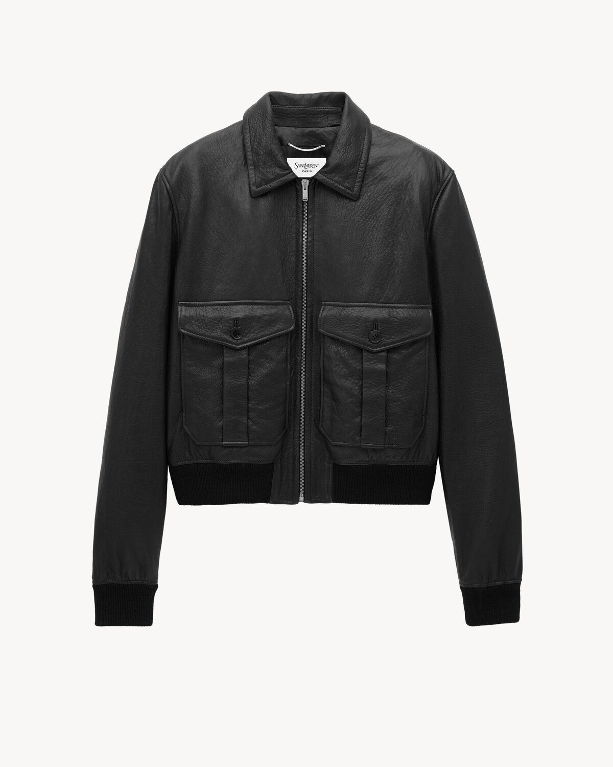 Бомбер из пузырчатой овчины и овчины-шерлинга Saint Laurent, черный — фото 2
