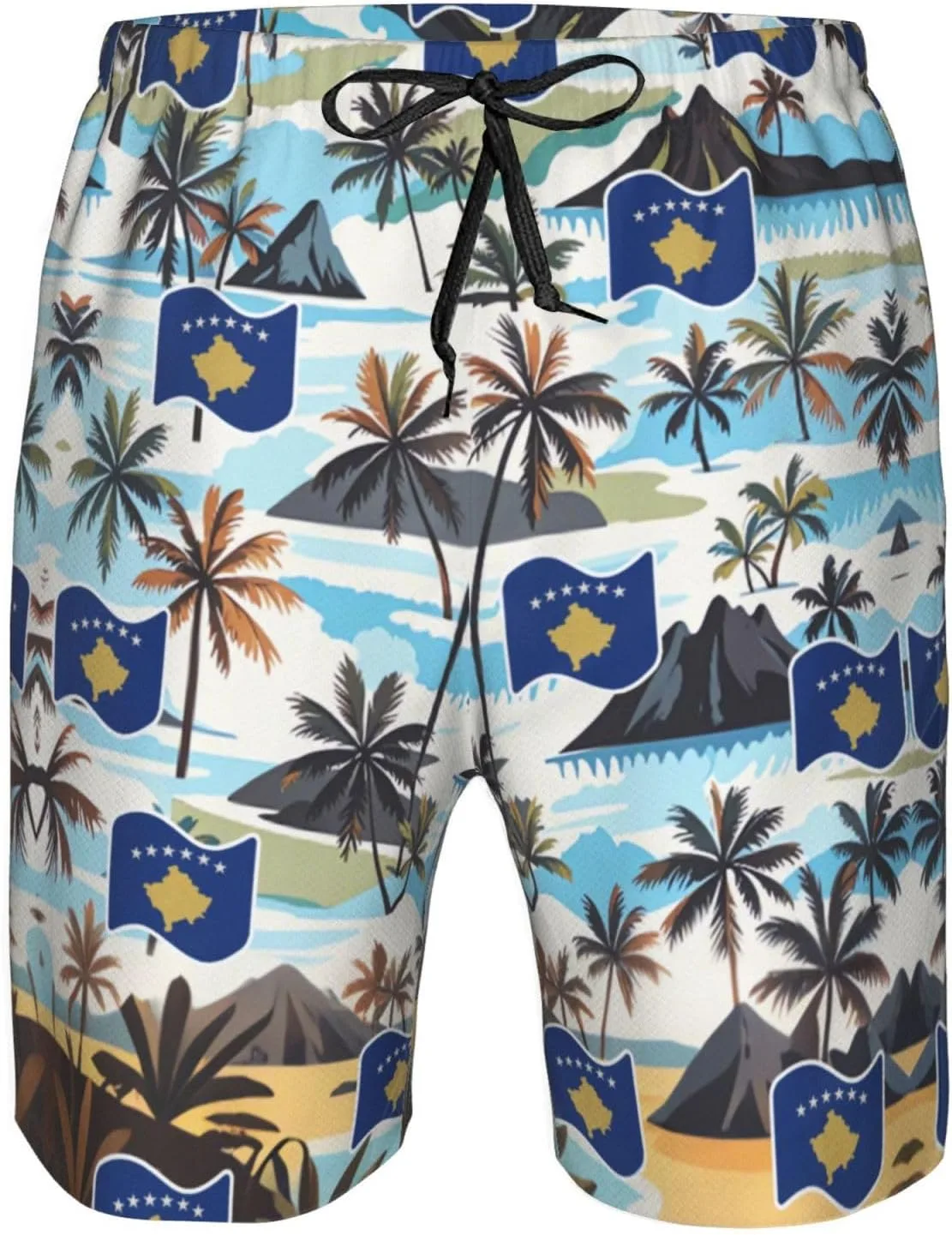 Мужские плавки-шорты Pitcairn Islands Board Shorts Swim Trunks Generic, Kosovo Flag — фото 4